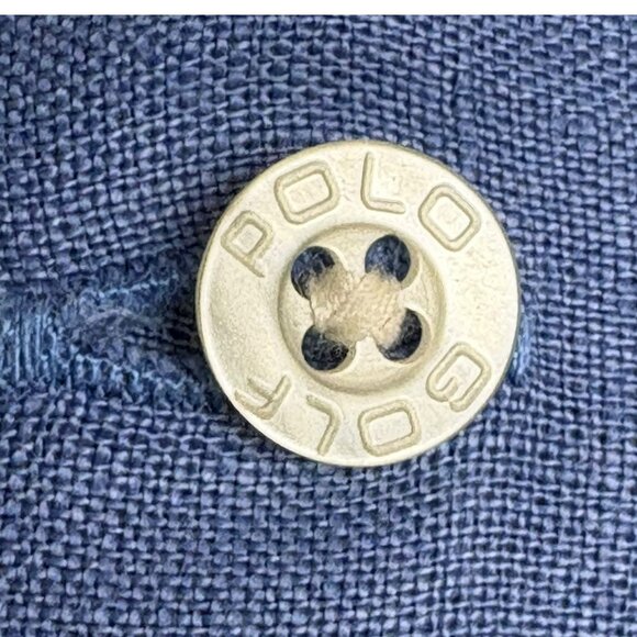 Polo Golf Ralph Lauren Driver Kashmir Blue Linen Button Down Shirt - Picture 8 of 9
